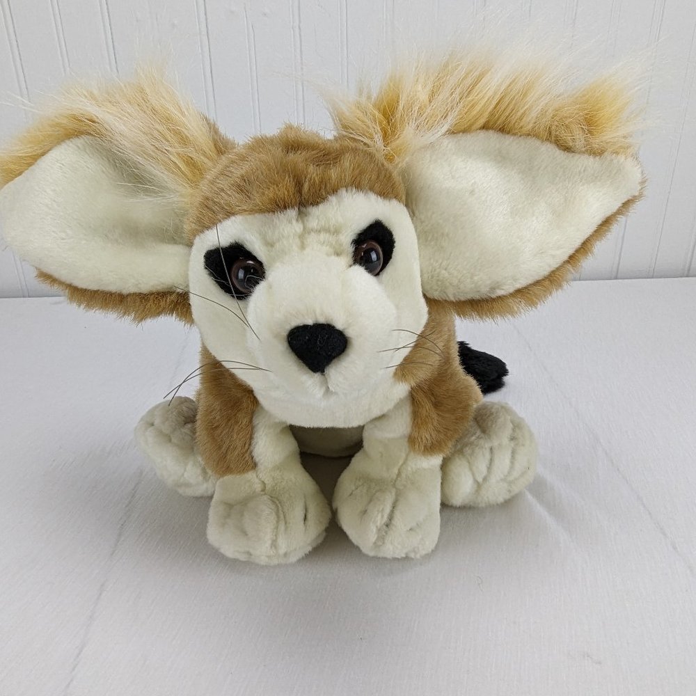 K & M Fennec Fox Plush Stuffed Animal 8" Beige Brown Eyes Realistic Wild